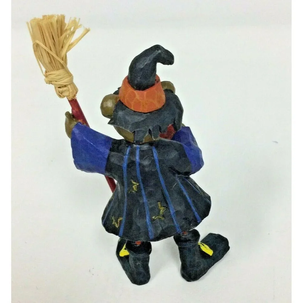 Halloween Teddy Bear Witch Resin Figure Figurine Broom Spells Book Decor 5"  B - Picture 4 of 5